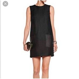 Rag & Bone Dress Decoy Quilted Sleeveless Sheep Leather Pocket Black Size 10